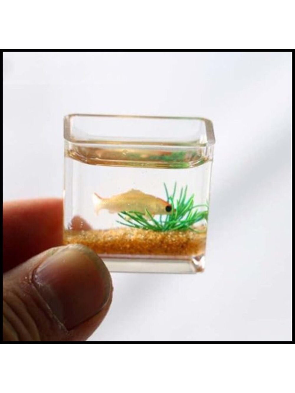 1:12 Scale Dollhouse Miniature Glass Fish Tank Square Decor